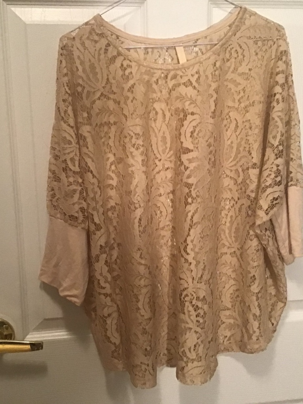 Beige sheer lace tunic